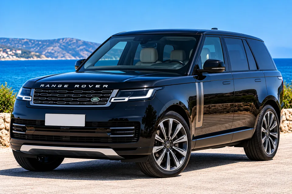 Representative image: Black Range Rover luxury SUV beside the Cyprus coast; exact rental vehicle may differ